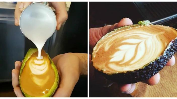 Abacate no latte art  Avolatte